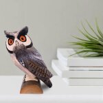 Statue de hibou en bois sculpt a la main, figurine d'oiseau a collectionner, ornement pour chambre a ...