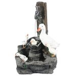 Statue de jardin en plein air, scullptures d�coratives, fontaine d'eau avec lumi�re led, fontaine de ...