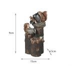 Statue de jardin familial d'�cureuil / 5 canards, sculpture animale en r�sine, canard miniature, ornement, ...