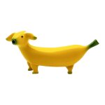 Statues de jardin en forme de chien banane mignonnes, ornements, nains en r�sine amusants pour