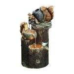 Statue de jardin en forme d'écureuil et de canard, avec lampes solaires, fontaine en résine, décoration ... Statue de jardin en forme d'écureuil et de canard, avec lampes solaires, fontaine en résine, décoration ...