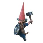 Statue de jardin de gnome knight en armure complte, statue de jardin en plein air