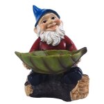 Statue de jardin gnome, sculpture de gnome, mangeoire a oiseaux, pour l'ext�rieur