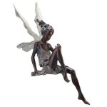 Statue de jardin en r�sine, figurinnes f�eriques de fleurs avec ailes, ornement de jardin en plein air, ...
