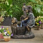 Statue de jardin en résine avec pompe a eau pour petit garçon et fille, sculpture d'extérieur, ornements ... Statue de jardin en résine avec pompe a eau pour petit garçon et fille, sculpture d'extérieur, ornements ...