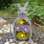 Statues de jardin solaires - figurine de lapin - dcoration de jardin pour l'extrieur - statues de jardin ...