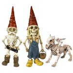Statue de jardin squelette gnome, décorations d'halloween, figurines en os de crâne de chien Statue de jardin squelette gnome, décorations d'halloween, figurines en os de crâne de chien