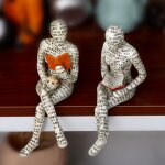 Statue de lecture en r�sine pour femmes, sculpture artisanale, ornements de bureau, de salon, de chambre ...