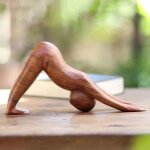 Statue de mditation en bois pour fille de yoga, mise en place en voiture faite  la main, mise en place ...