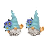 Statue de mini gnomes de jardin, figurines d'elfe, d�cor cr�atif, 2 pi�ces