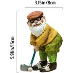 Statue de nain de jardin moderne en r�sine - imperm�able - style golf - d�coration ext�rieure