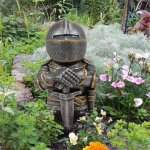 Statue d'ornement de nain, dcoration de cour extrieure, soldat gobelin de jardin, chevalier mdival, ...