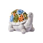 Statue de tortue lumineuse a energie solaire, d�coration d'ext�rieur avec lumi�re led succulente, luminaire ...