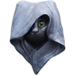 Statuette de chat sorcire noire pour halloween, chat mystrieux avec cape - dcoration murale