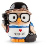 Statuina goofi gufo i love photography 8x10 cm salvadanaio