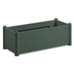 Stefanplast bac a fleurs rectangulaire - finition en bois - 100x43xh35cm - 80l - vert fonc
