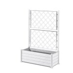 Stefanplast bac a fleurs rectangulaire avec treillis - finition en bois - 100 x 43 x h 142 cm - 80 l ...