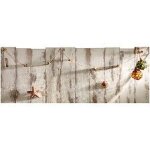 Sticker dcoratif pour tte de lit, filet de p?che du bord de mer sur fond de planche avec peinture ancienne, ...