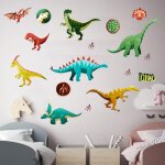 Stickers muraux lumineux en forme de dinosaure pour chambre a coucher et salon, convient pour les anniversaire ...