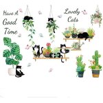 Stickers muraux plantes, sticker mural plante tropicale dco, tropicale vertes autocollants, pour la ...