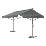 Store banne autoportant a double pente 400 x 300 x 260 cm gris fonc helloshop26 03 0008294