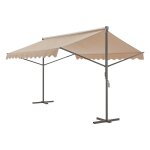 Store banne autoportant a double pente 400 x 300 x 260 cm sable helloshop26 03 0008295