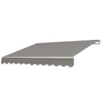 Store bannes auvent en aluminium avec manivelle protection solaire 5x3m polyester gris - marron 04 0005774 ...