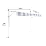 Store banne pour balcon chene 3 × 1, 2m - toile beige et structure grise Store banne pour balcon chene 3 × 1, 2m - toile beige et structure grise