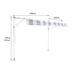 Store banne pour balcon chene 3 × 1, 2m - toile grise et structure grise Store banne pour balcon chene 3 × 1, 2m - toile grise et structure grise