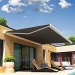 Store banne coffre celeste 5, 00x3, 00 m (manuelle - blanc - gris graphite)