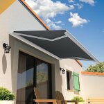 Store banne coffre cinabre 3, 00x2, 00 m (manuelle - blanc - gris graphite) Store banne coffre cinabre 3, 00x2, 00 m (manuelle - blanc - gris graphite)