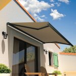 Store banne coffre cinabre 3, 00x2, 00 m (manuelle - gris anthracite - taupe)