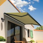 Store banne coffre cinabre 3, 00x2, 00 m (motoris� et interrupteur - gris anthracite - ecru)