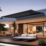 Store banne coffre cinabre 3, 00x2, 00 m - motoris� a t�l�commande - gris anthracite - gris graphite