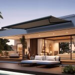 Store banne coffre cinabre 3, 00x2, 00 m - motoris� a t�l�commande - gris anthracite - taupe