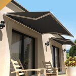 Store banne loggia amarite 3, 00x2, 00 m (manuelle - blanc - gris graphite)