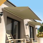 Store banne loggia amarite 3, 00x2, 00 m (motoris� et interrupteur - blanc - ecru)