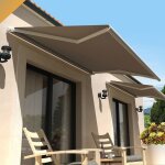 Store banne loggia amarite 3, 00x2, 00 m (motoris et interrupteur - blanc - taupe)