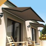 Store banne loggia amarite 3, 00x2, 00 m (motoris� et interrupteur - gris anthracite - taupe)