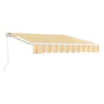 Store banne avec manivelle 300 x 250 cm jaune blanc helloshop26 03 0008306