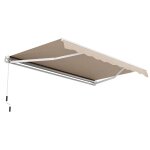 Store banne a manivelle 4 x 2, 5 m auvent r�glable en polyester structure en aluminium robuste design ...