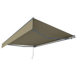 Store banne manuel 2, 95 x 2, 5 m en aluminium avec toile taupe adro