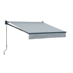 Store banne saule 2, 5 x 2m - toile grise et structure grise