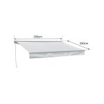 Store banne saule 2, 95 � 2, 5m avec semi - coffre - toile grise et structure grise