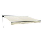 Store banne saule 3, 95 � 3m avec semi - coffre - toile beige et structure grise