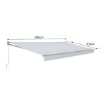 Store banne saule 3, 95 � 3m - toile beige et structure grise