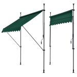 Store banne t�l�scopique acier polyester 200 x 120 x 200 - 300 cm vert fonc� helloshop26 03 0008324