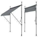 Store banne t�l�scopique acier polyester 300 x 120 x 200 - 300 cm gris ardoise helloshop26 03 0008333 ...