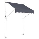 Store banne terrasse auvent a pince avec pied r�glable installation sans per�age largeur 300 cm tube ...