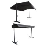 Store double pente frene sur pieds 3, 95 x 3 m - toile anthracite et structure grise